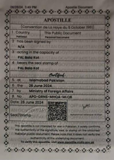 Apostille in Pakistan Services - Apostille Convention